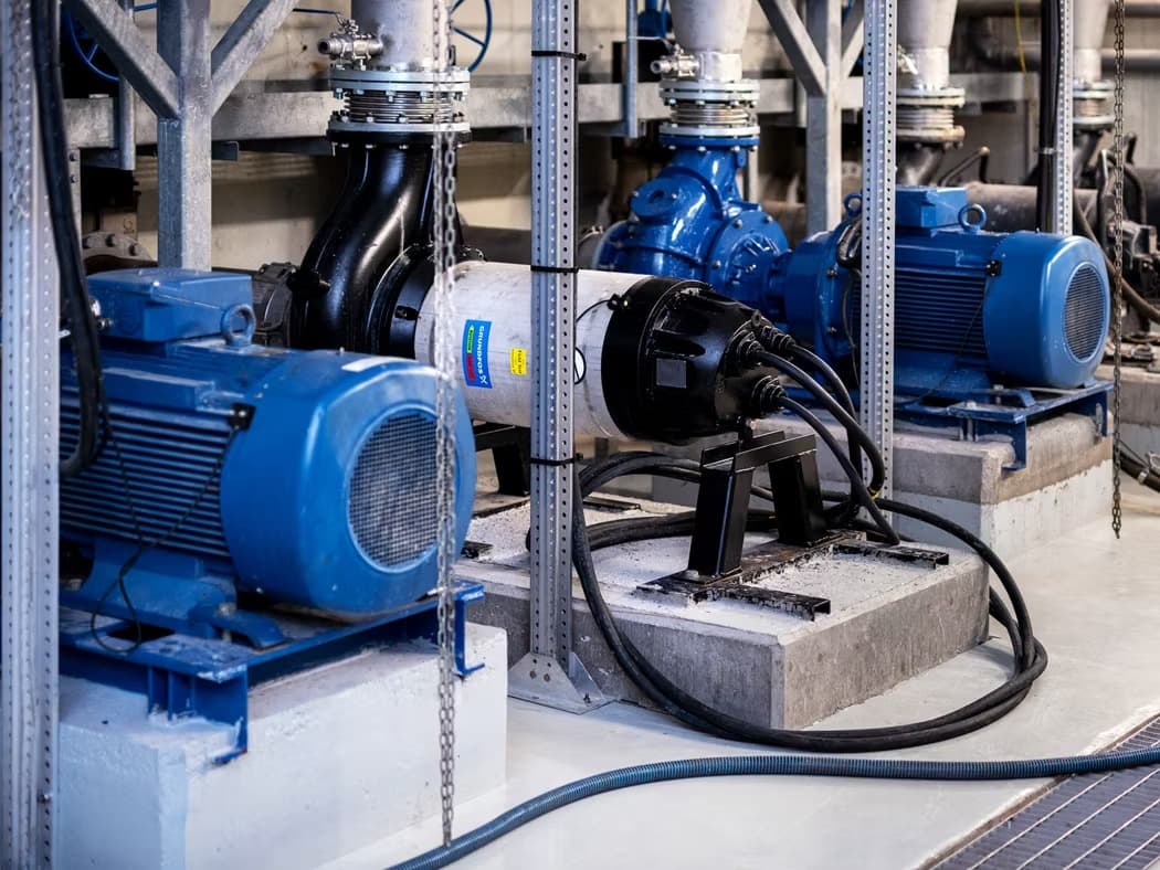 Duty/standby pump room, wired and commissioned